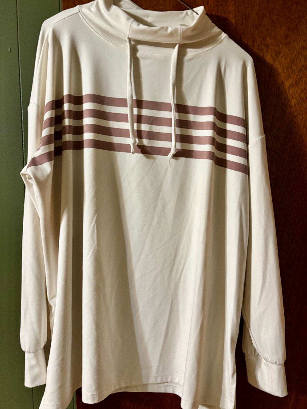 LOFT Cream Tunic with Mauve Stripe Detail